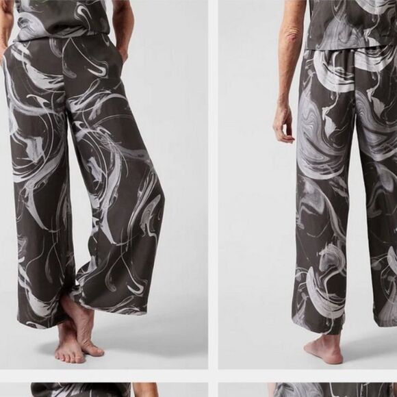 Athleta Calm Cool Sleep Lounge Pant Size XS Marble Grey Black Marble NWOT - Picture 1 of 11